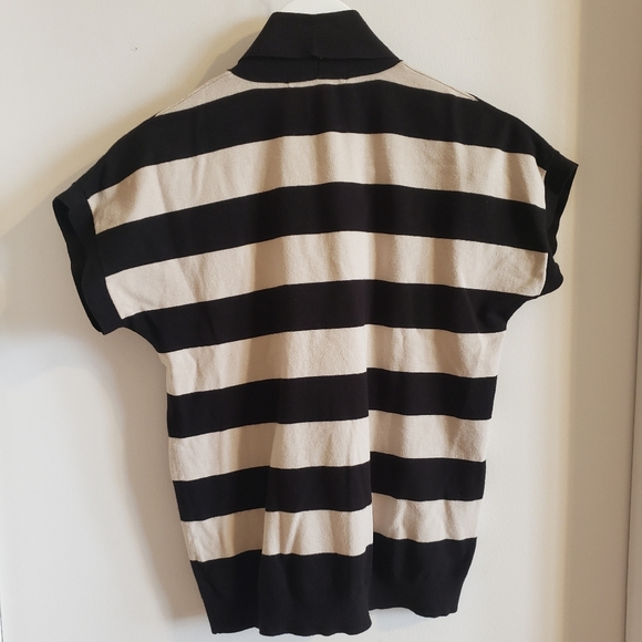 Michael Kors Sleeveless Sweater Neck Wrap Beige Black Luxury Woman Small - Picture 2 of 12